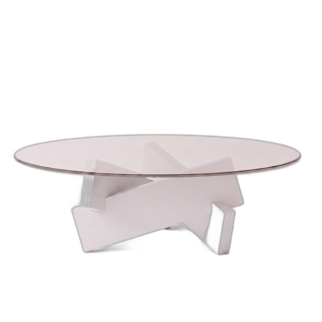 Table basse orbe teinte Blanc, packshot fond blanc