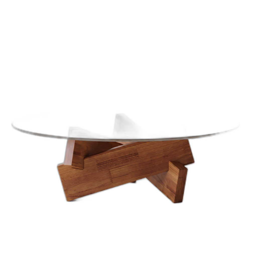 Table basse orbe teinte Naturel, packshot fond blanc