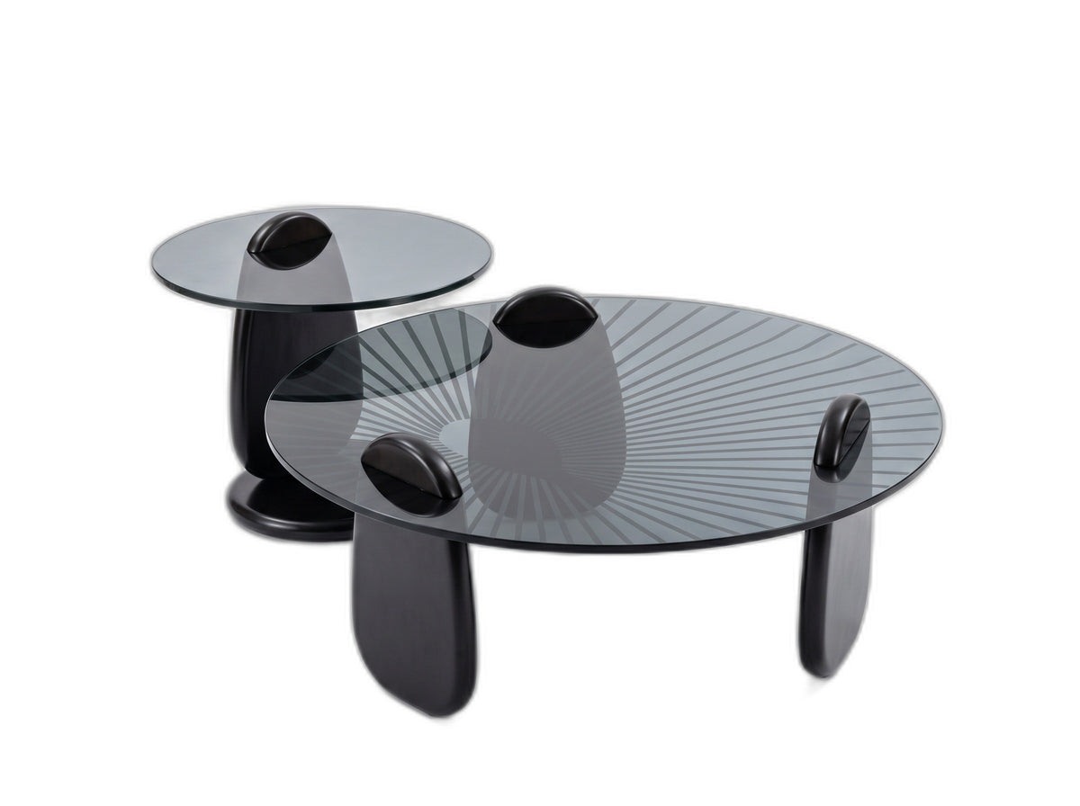 Table basse ebene teinte Noir, packshot fond blanc