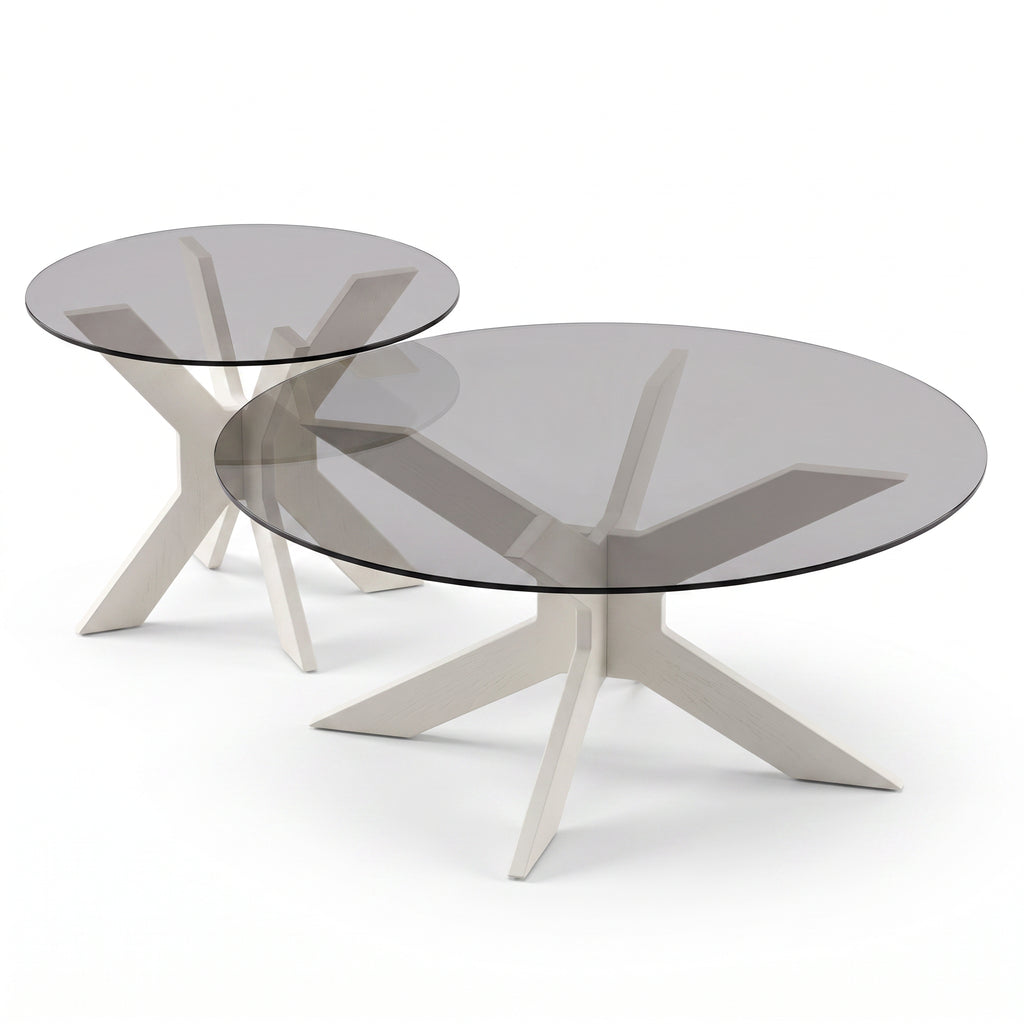 Table basse comete teinte Blanc, packshot fond blanc