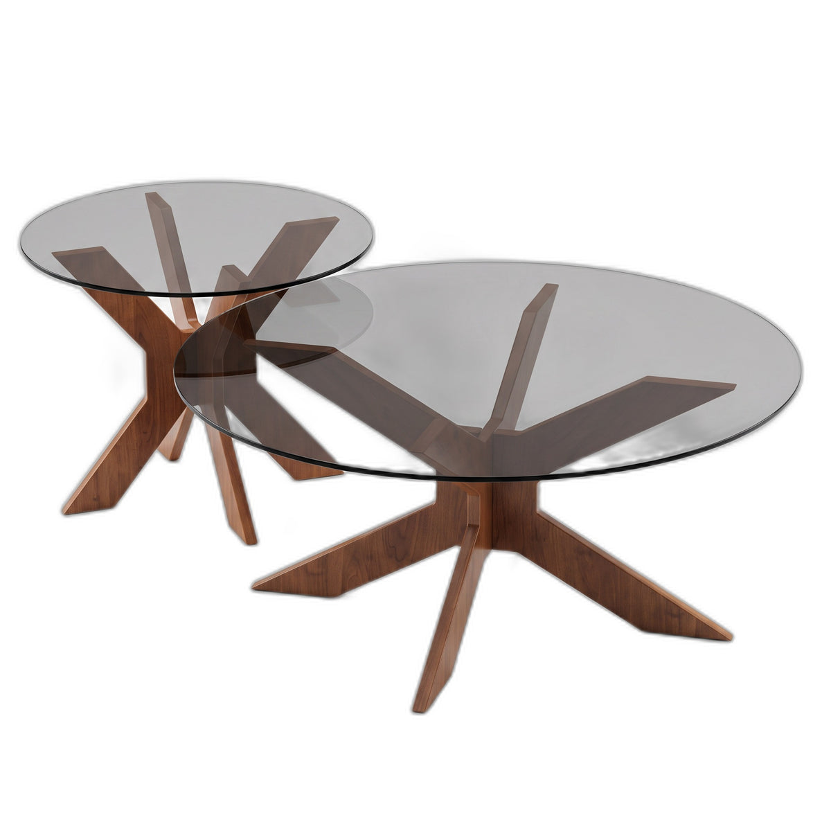 Table basse comete teinte Noyer, packshot fond blanc