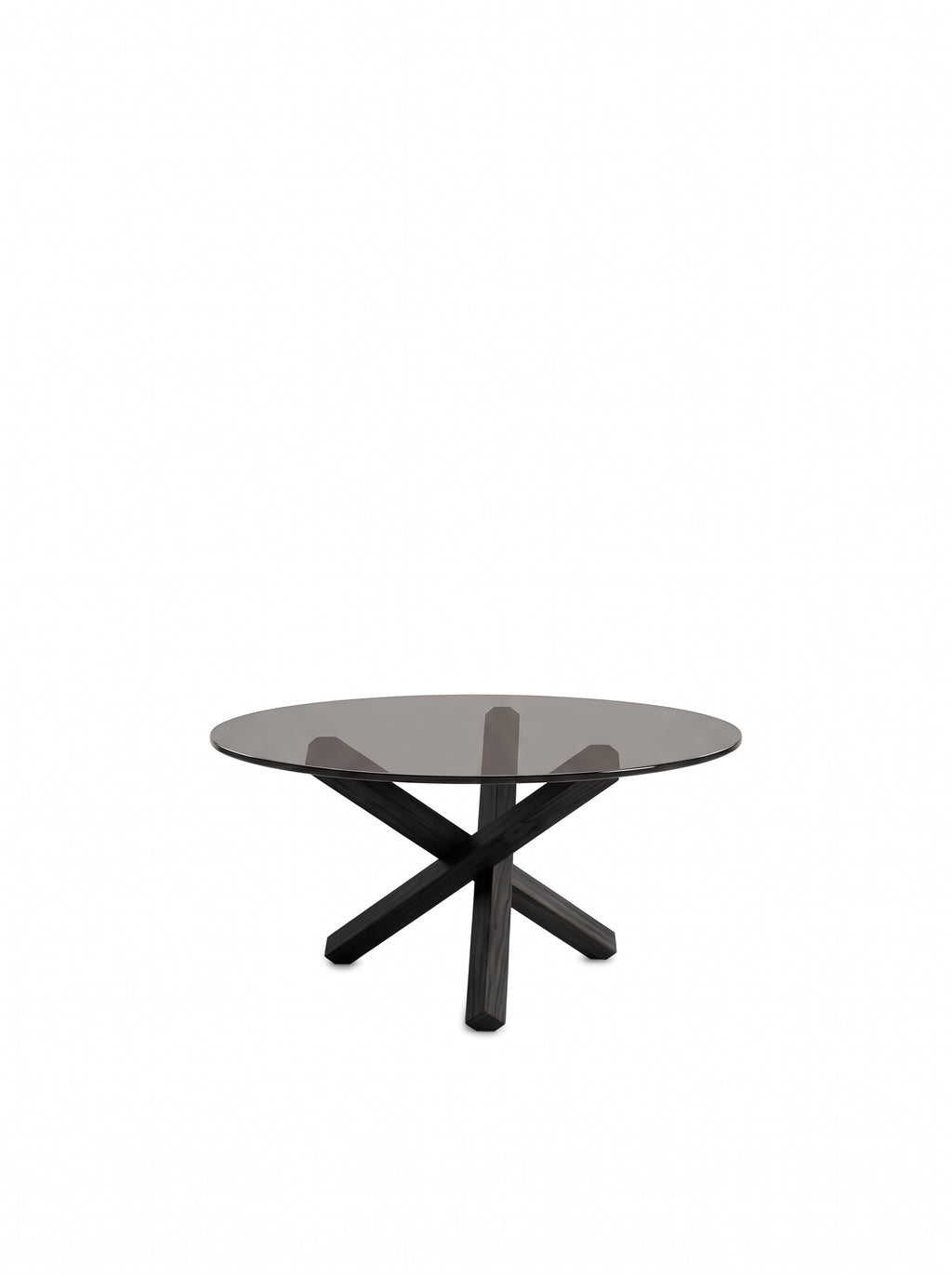 Table basse croisee teinte Noir, packshot fond blanc