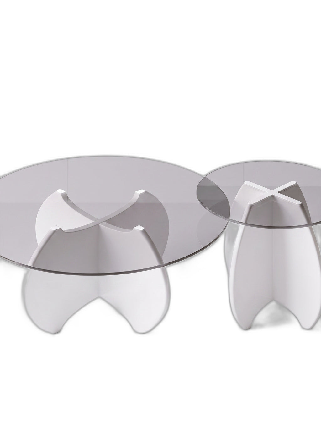 Table basse calice teinte Blanc, packshot fond blanc