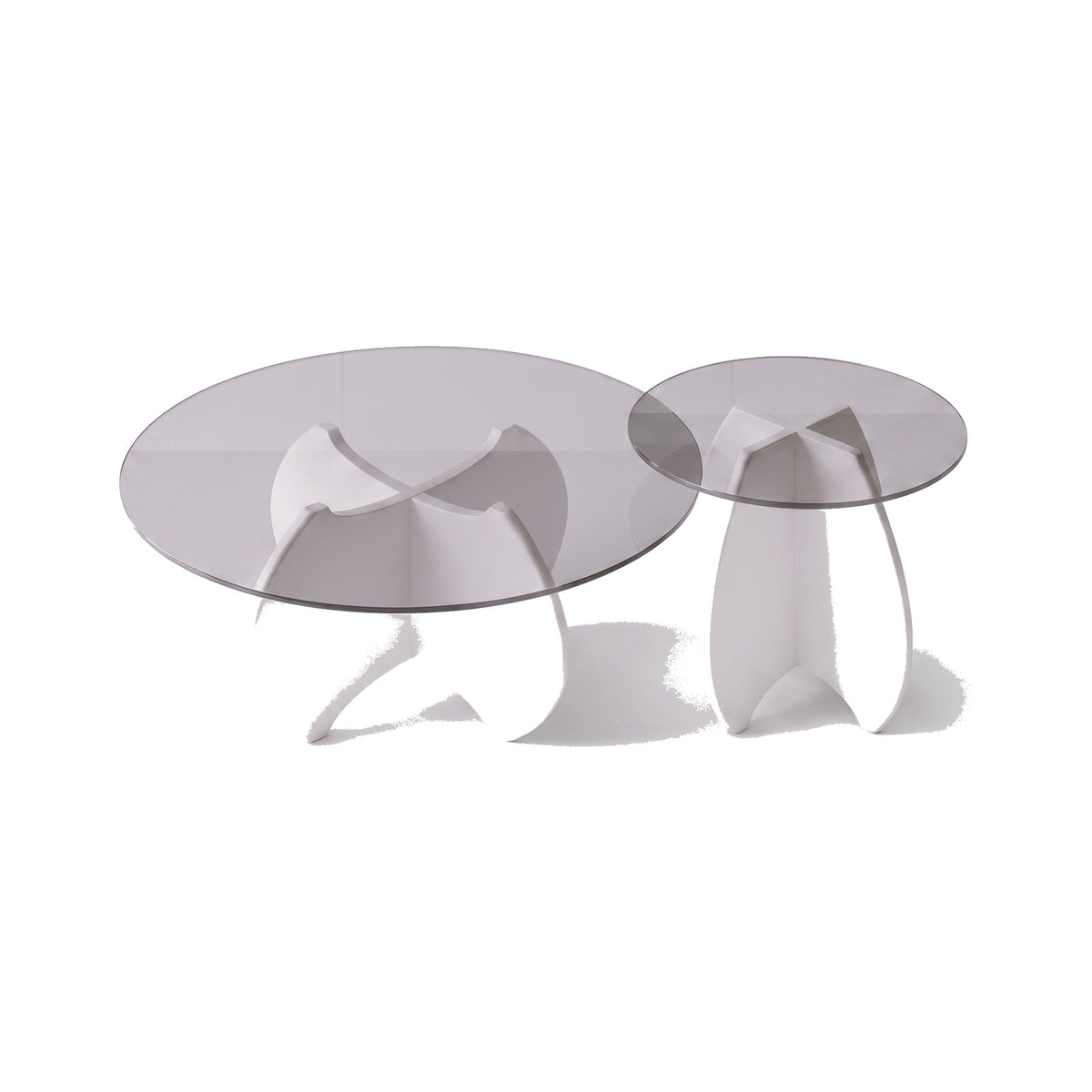 Table basse gigogne Calice teinte Blanc, packshot fond blanc