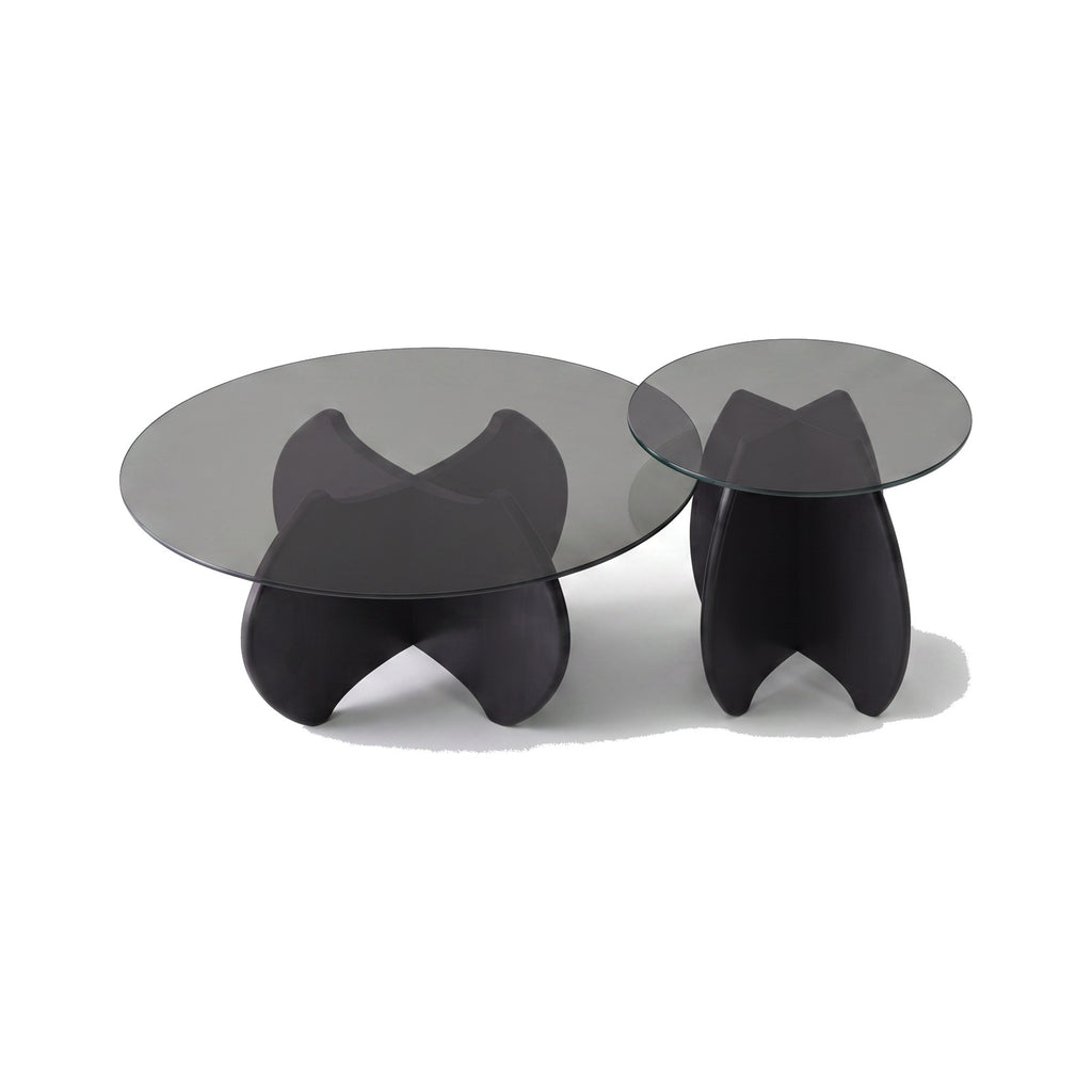 Table basse gigogne Calice teinte Noir, packshot fond blanc