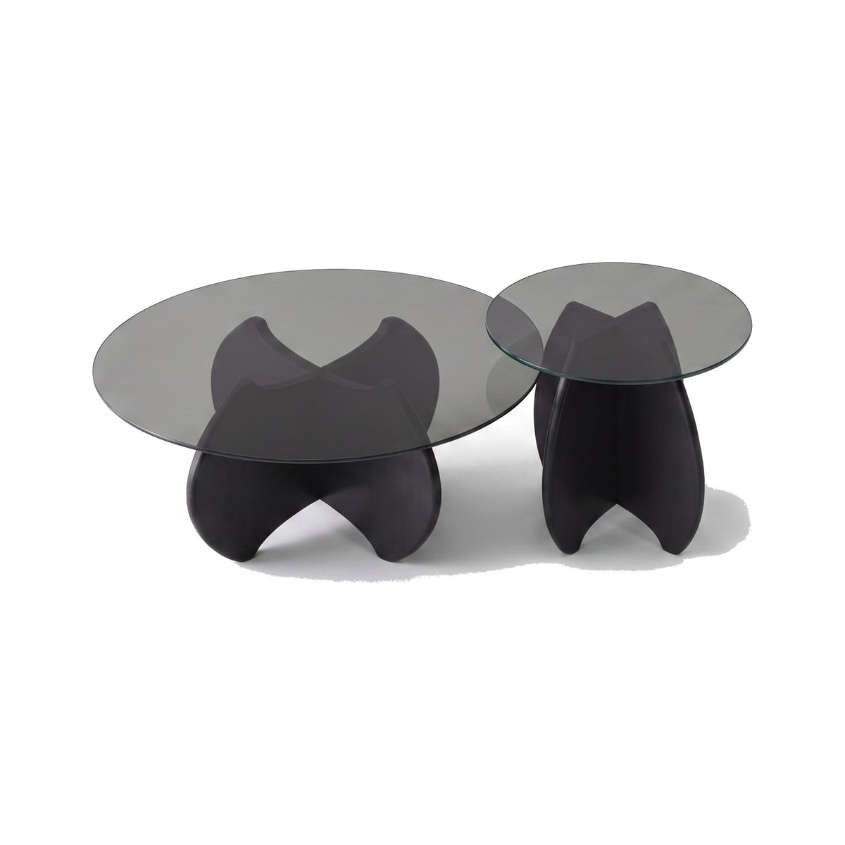 Table basse gigogne Calice teinte Noir, packshot fond blanc