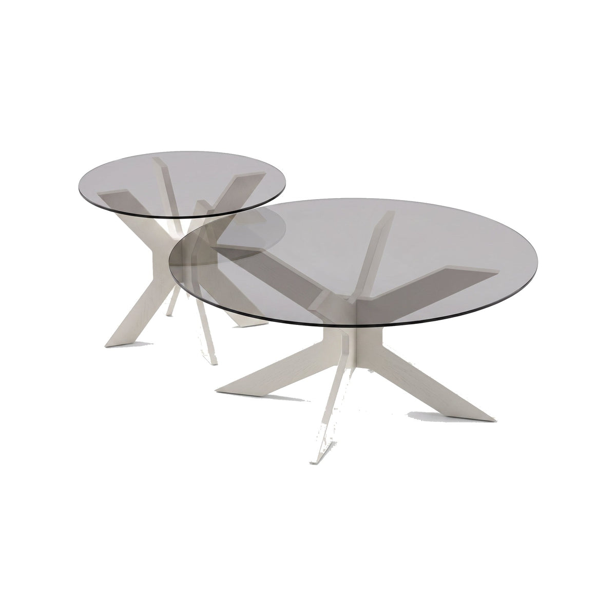 Table basse gigogne Comète teinte Blanc, packshot fond blanc