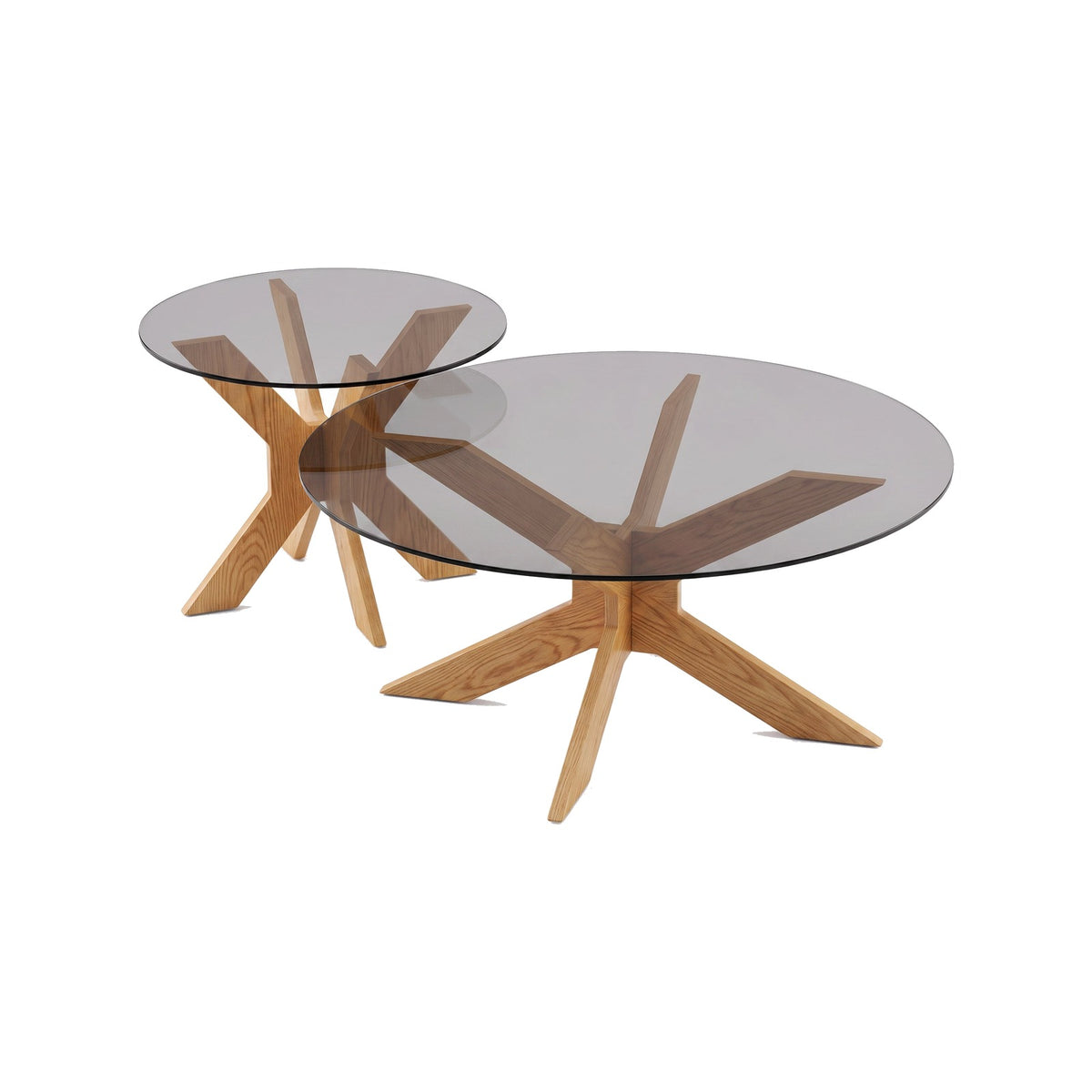 Table basse gigogne Comète teinte Naturel, packshot fond blanc