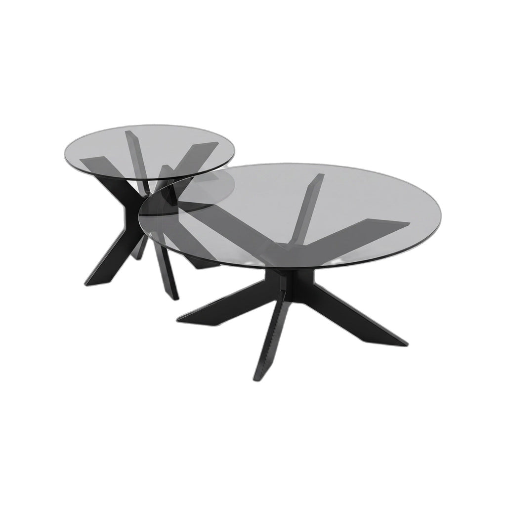 Table basse gigogne Comète teinte Noir, packshot fond blanc