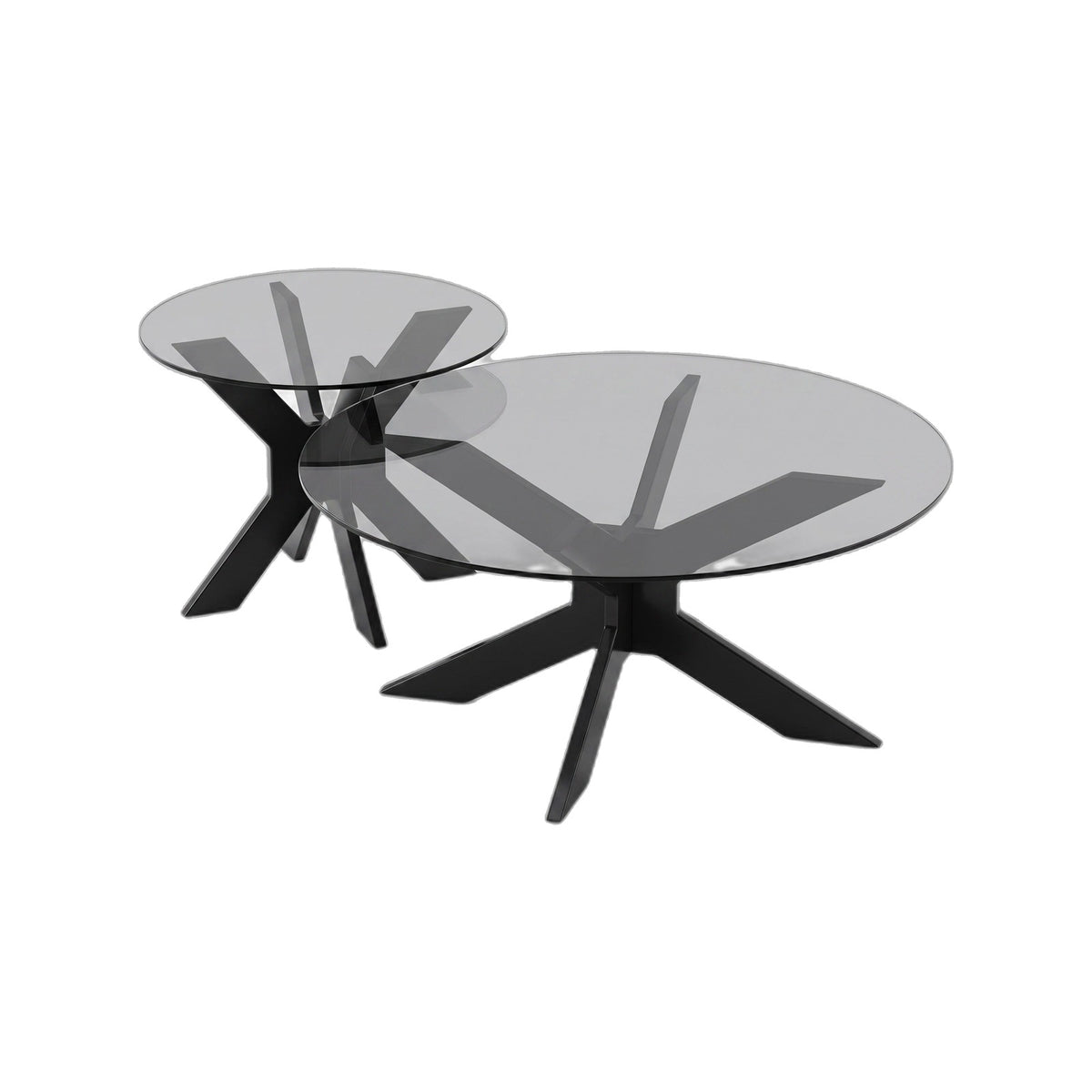 Table basse gigogne Comète teinte Noir, packshot fond blanc