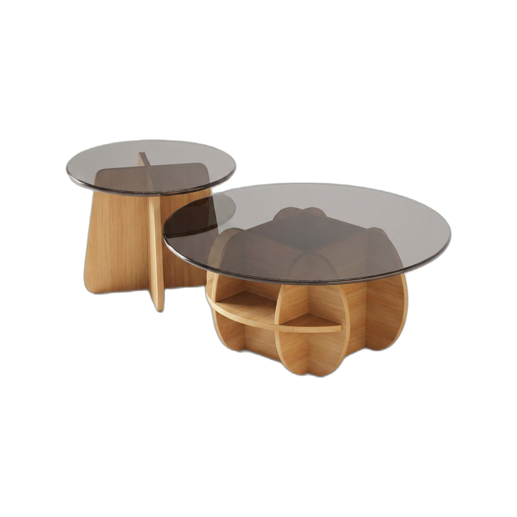 Table basse gigogne Corolle teinte Naturel, packshot fond blanc