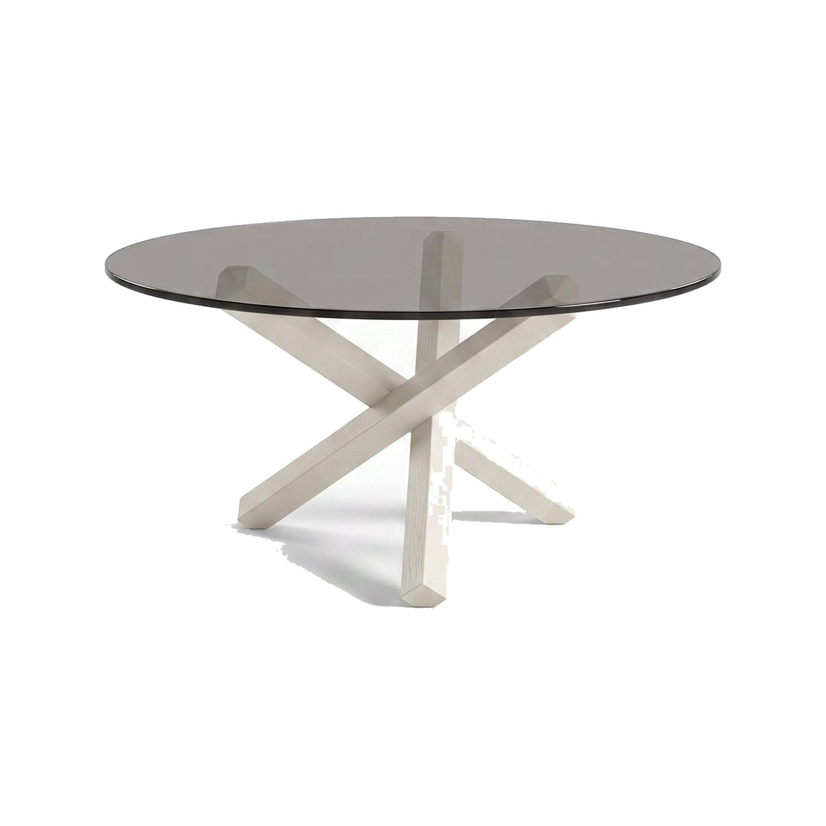 Table basse ronde Croisée teinte Blanc, packshot fond blanc