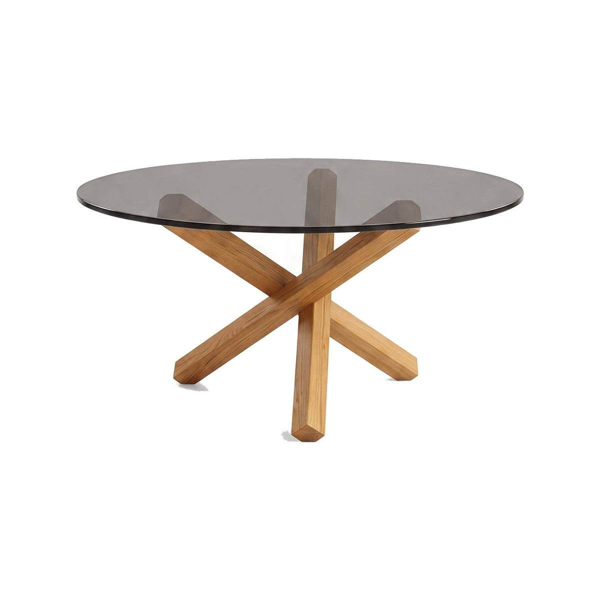 Table basse ronde Croisée teinte Naturel, packshot fond blanc