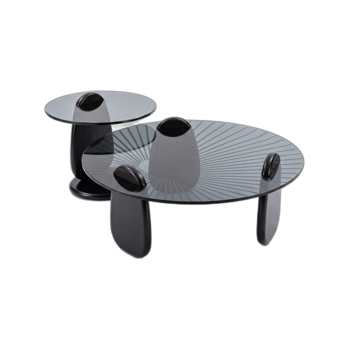 Table basse gigogne Ébène teinte Noir, packshot fond blanc