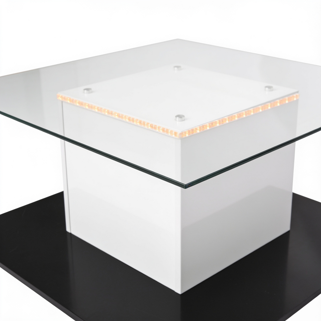 Table basse lumineuse LED - detail bandeau LED Vitrame