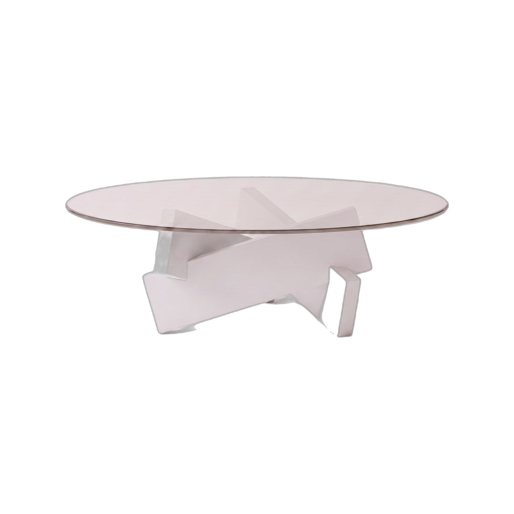 Table basse ronde Orbe teinte Blanc, packshot fond blanc