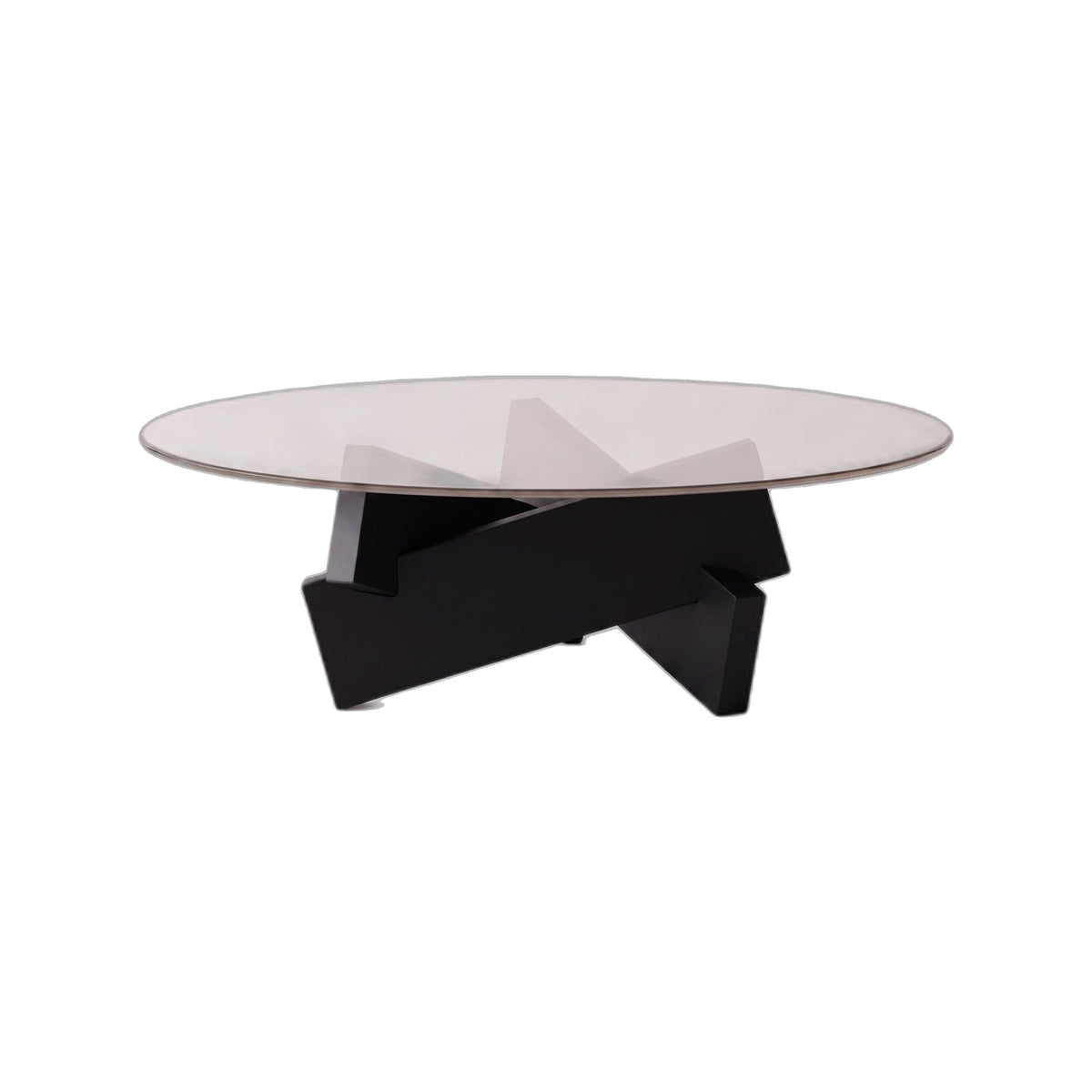 Table basse ronde Orbe teinte Noir, packshot fond blanc