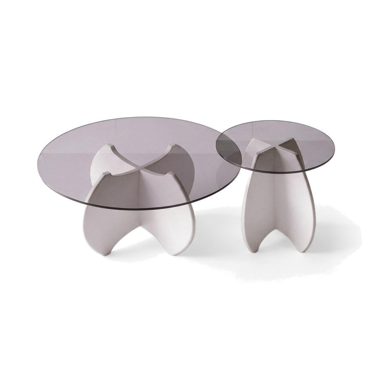 Table basse gigogne Calice teinte Blanc, packshot fond blanc
