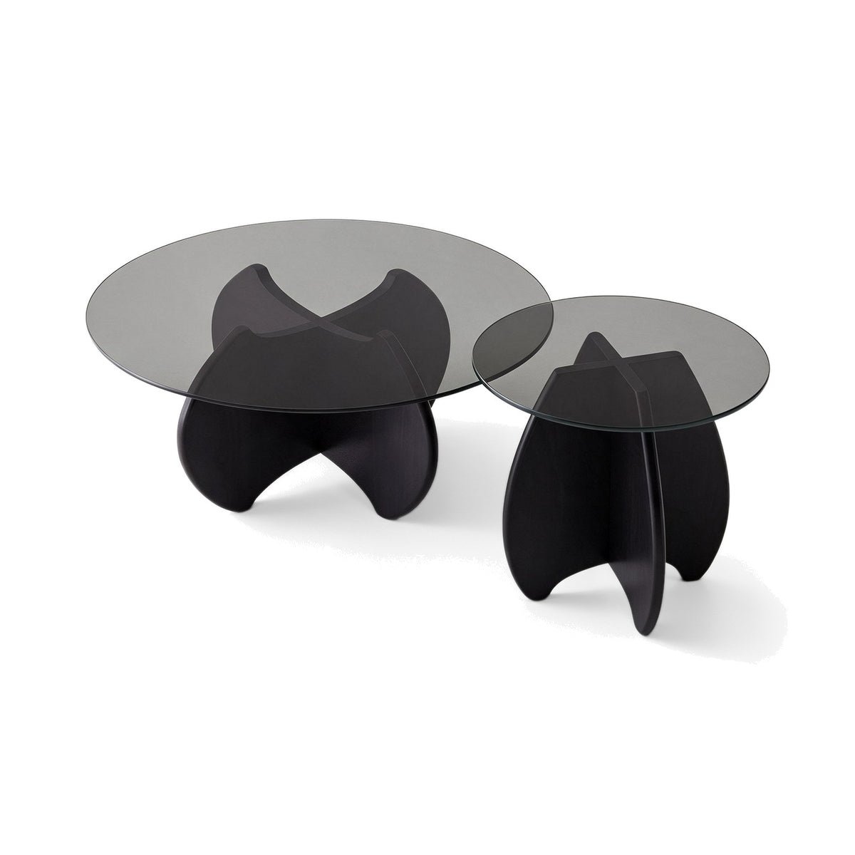 Table basse gigogne Calice teinte Noir, packshot fond blanc