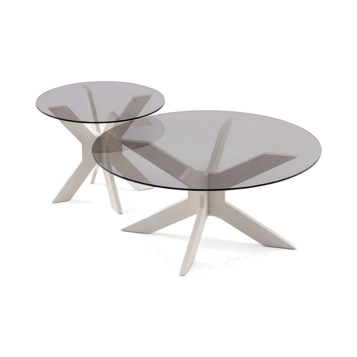 Table basse gigogne Comète teinte Blanc, packshot fond blanc
