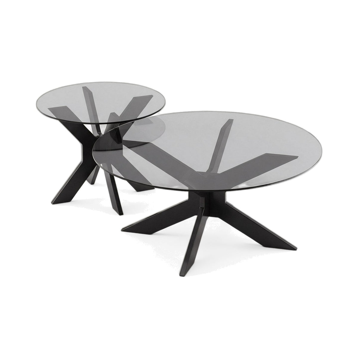 Table basse gigogne Comète teinte Noir, packshot fond blanc