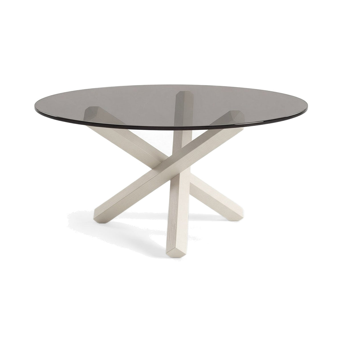 Table basse ronde Croisée teinte Blanc, packshot fond blanc