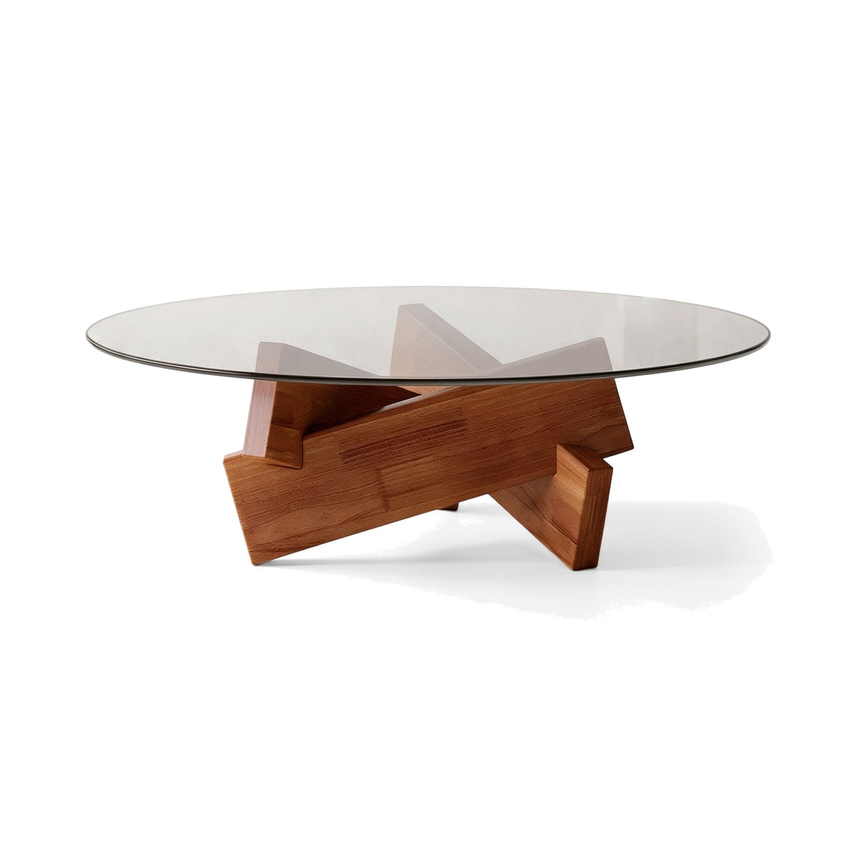 Table basse ronde Orbe teinte Naturel, packshot fond blanc