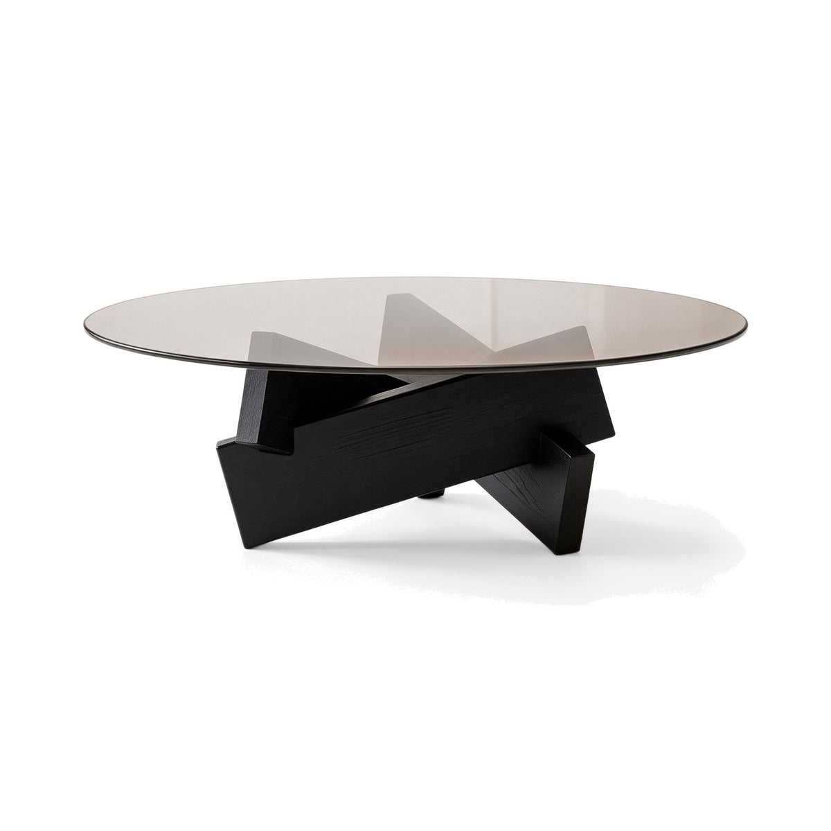 Table basse ronde Orbe teinte Noir, packshot fond blanc